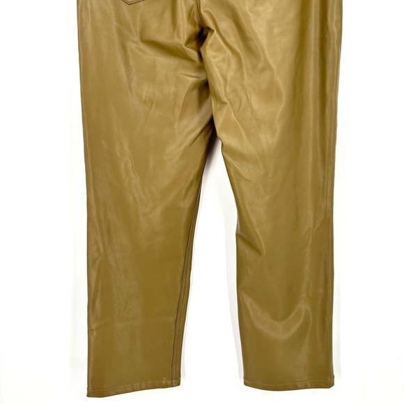Abercrombie & Fitch 90s Straight Vegan Leather Pants Sz 30 Green Ultra High Rise - Picture 8 of 11